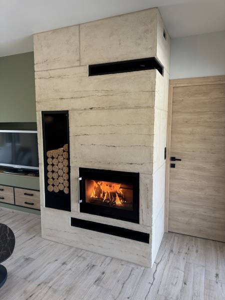 INSTALLATION FOYER HWAM I 40/55 PAR BEAUJOLAIS CONCEPT FLAMMES 69