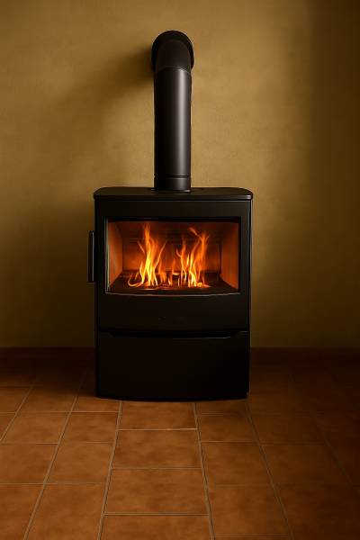 POELE A BOIS WIKING MAXI 4 INSTALLE PAR BEAUJOLAIS CONCEPT FLAMMES DANS LE RHONE